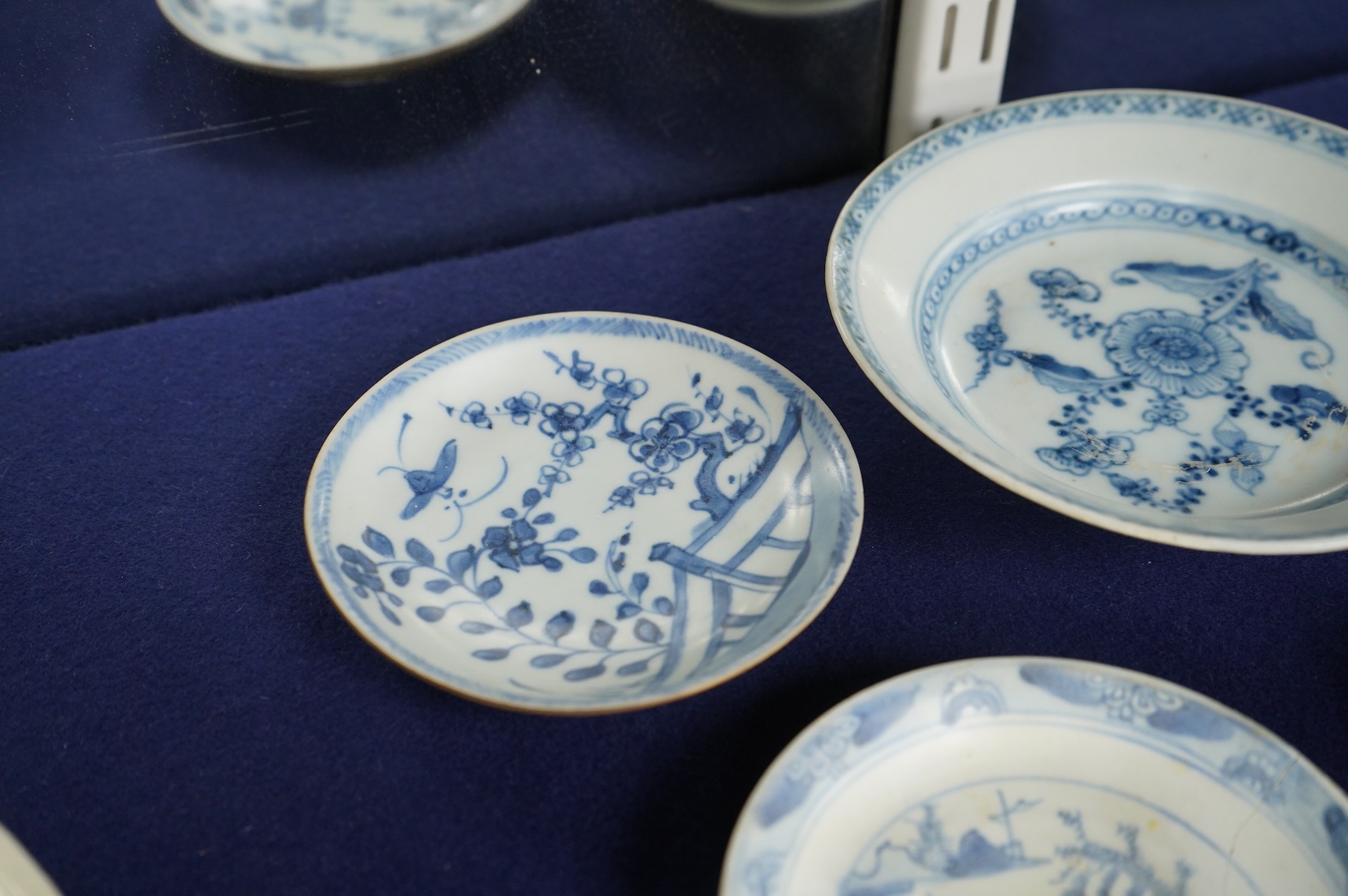 A group of Chinese and Annamese blue and white shipwreck ceramics, 16th–19th century together with a Ming style blue and white censer, largest- 12.5cm wide